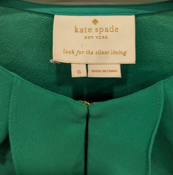 Kate Spade New York Green Ruffle Dress Spring Summer Easter Wedding Guest Size 6 - Picture 5 of 6